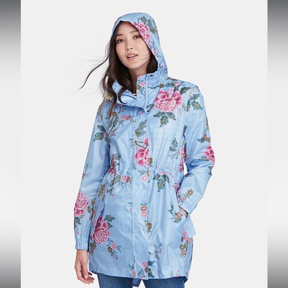 Joules | Light Blue Chinoise Golightly Hooded Rain Coat NWT
